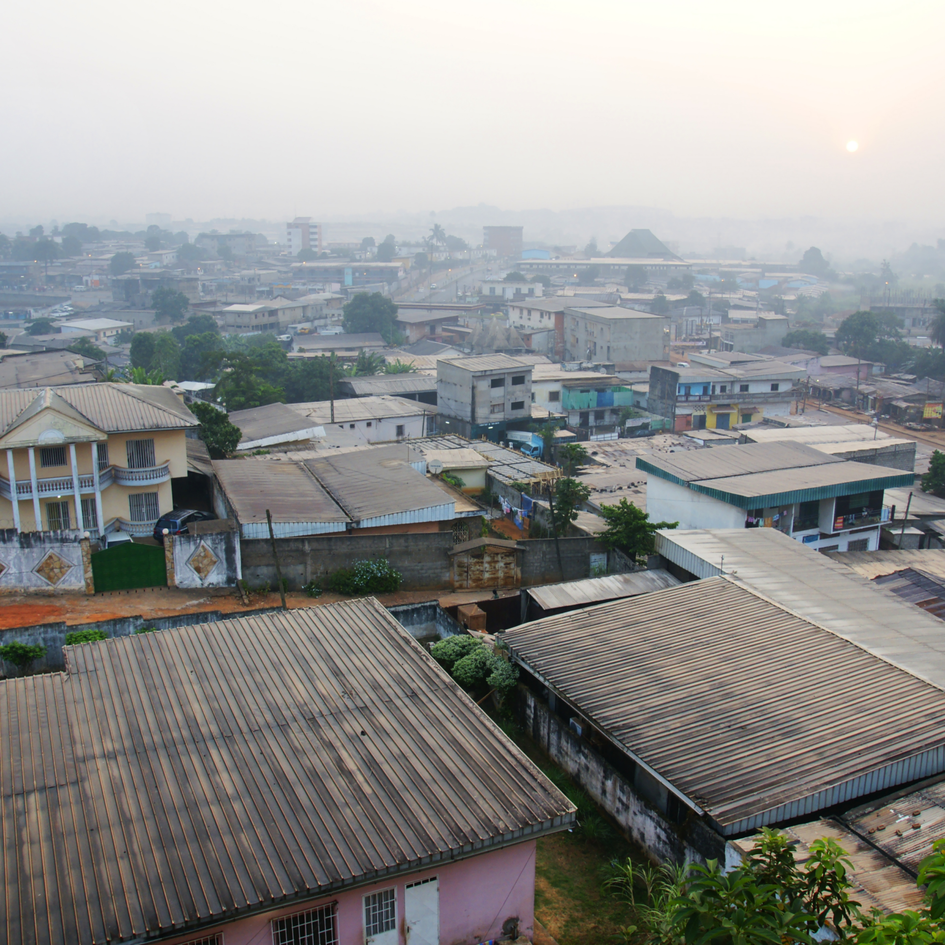 Hazy morning in Yaounde, Cameroon