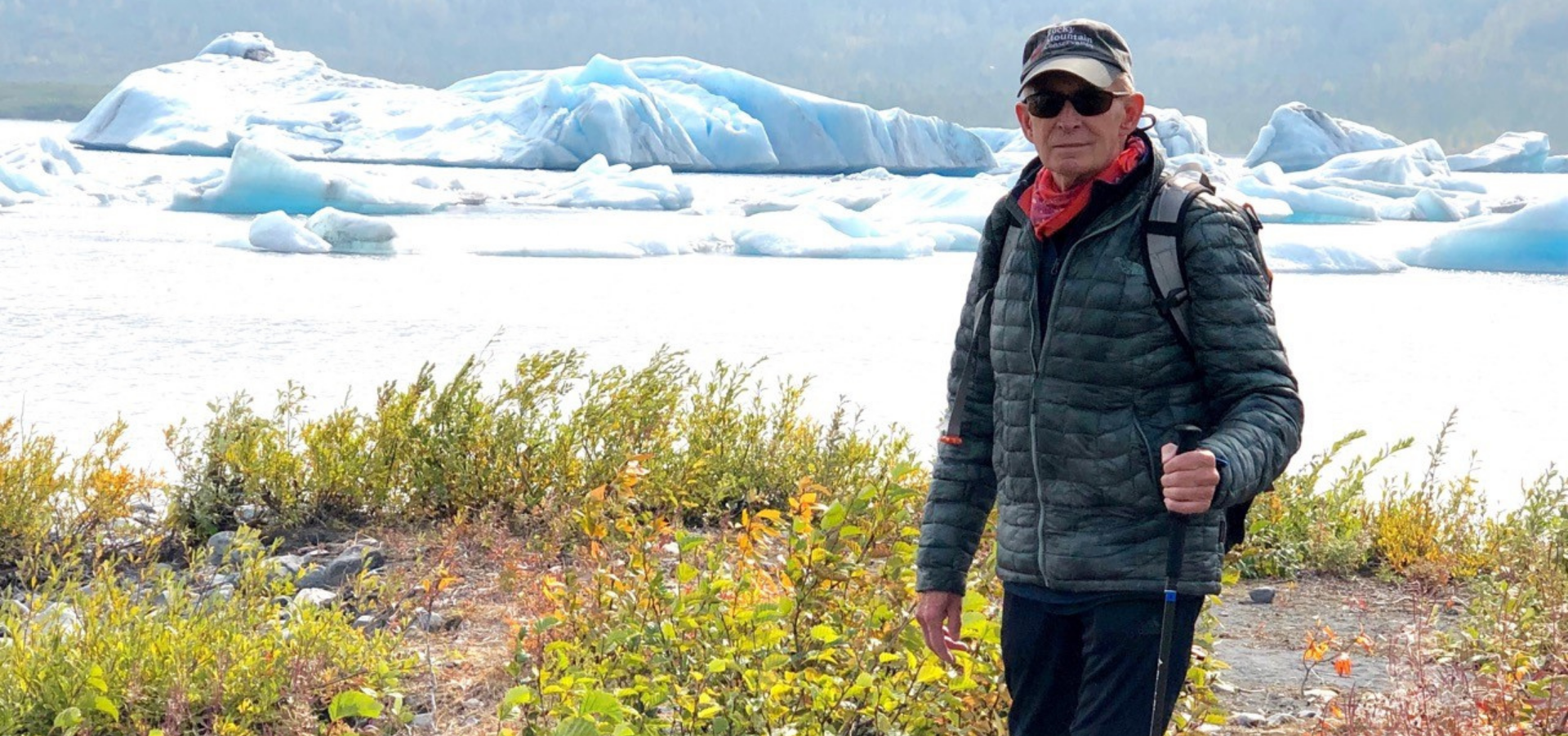 Image of Jeffer Terril outdoors infront of melting glaciers.