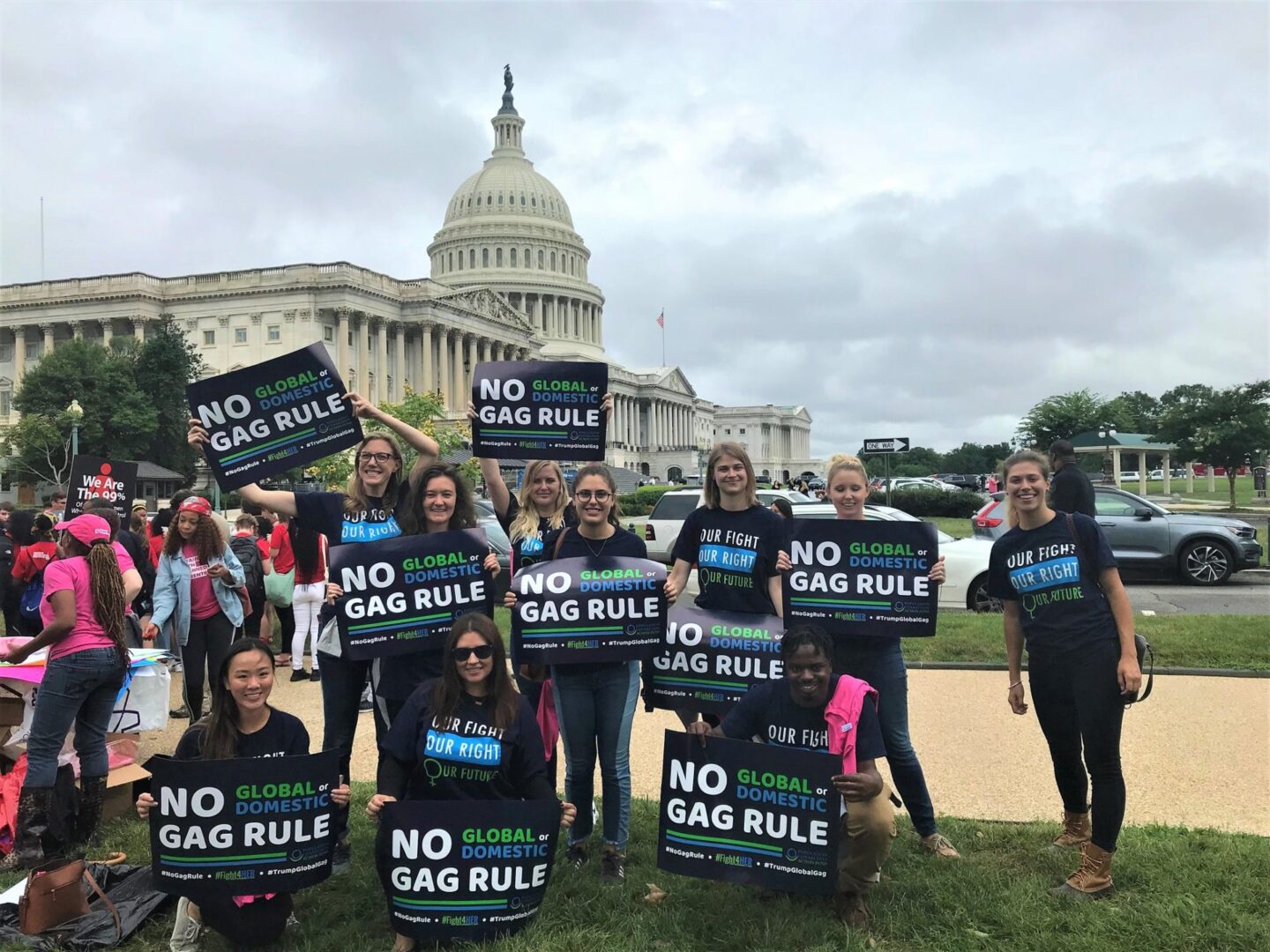 Full Group Protest Shot, No Global Gag Protest