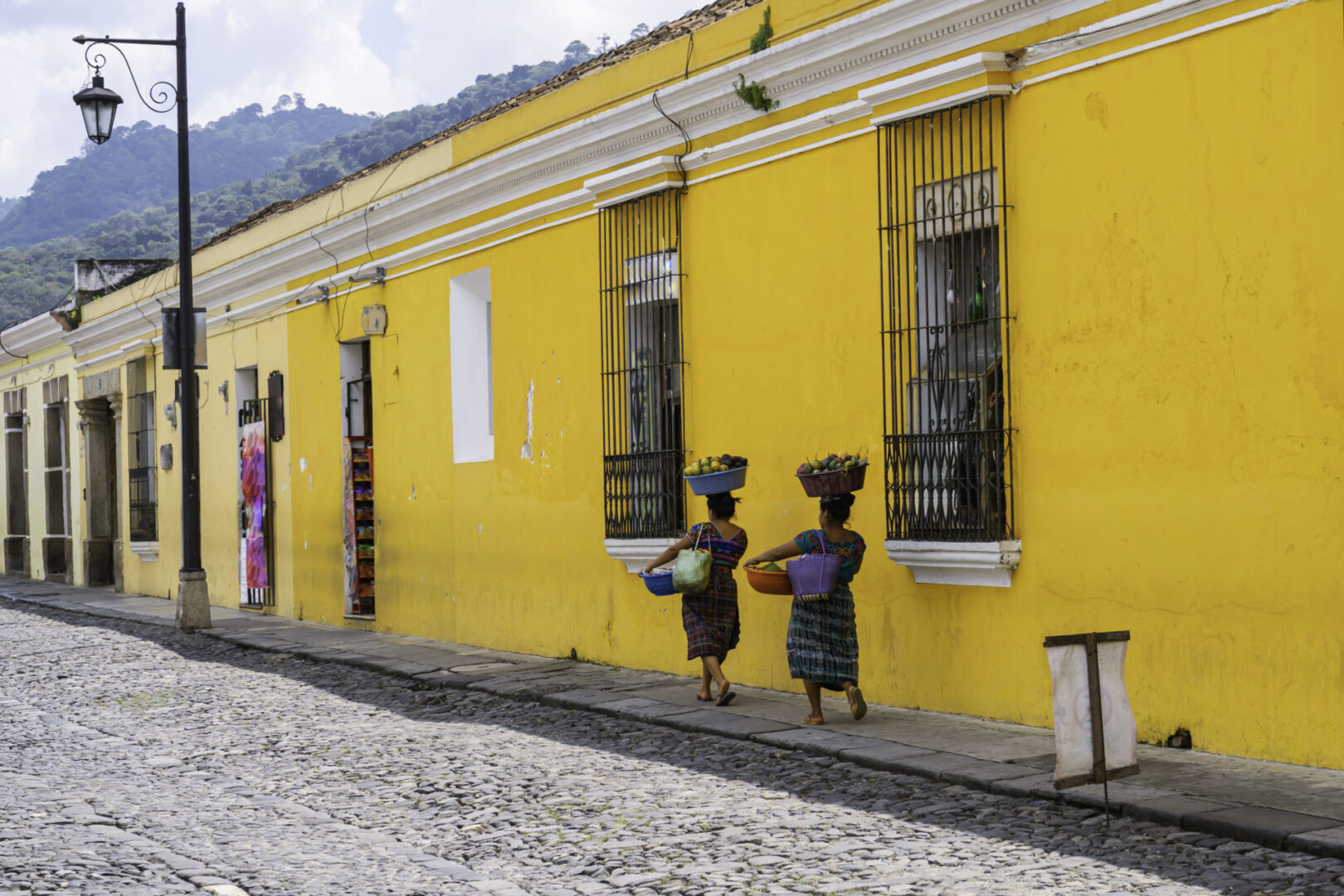 Mayan women walking in Antigua, Guatemala