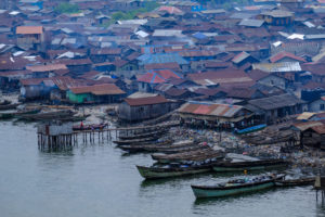 Informal settlement outside of Lagos, Nigeria. The majority (60%) of Lagos’ residents live in one of over 100 slums or informal settlements throughout the city. 