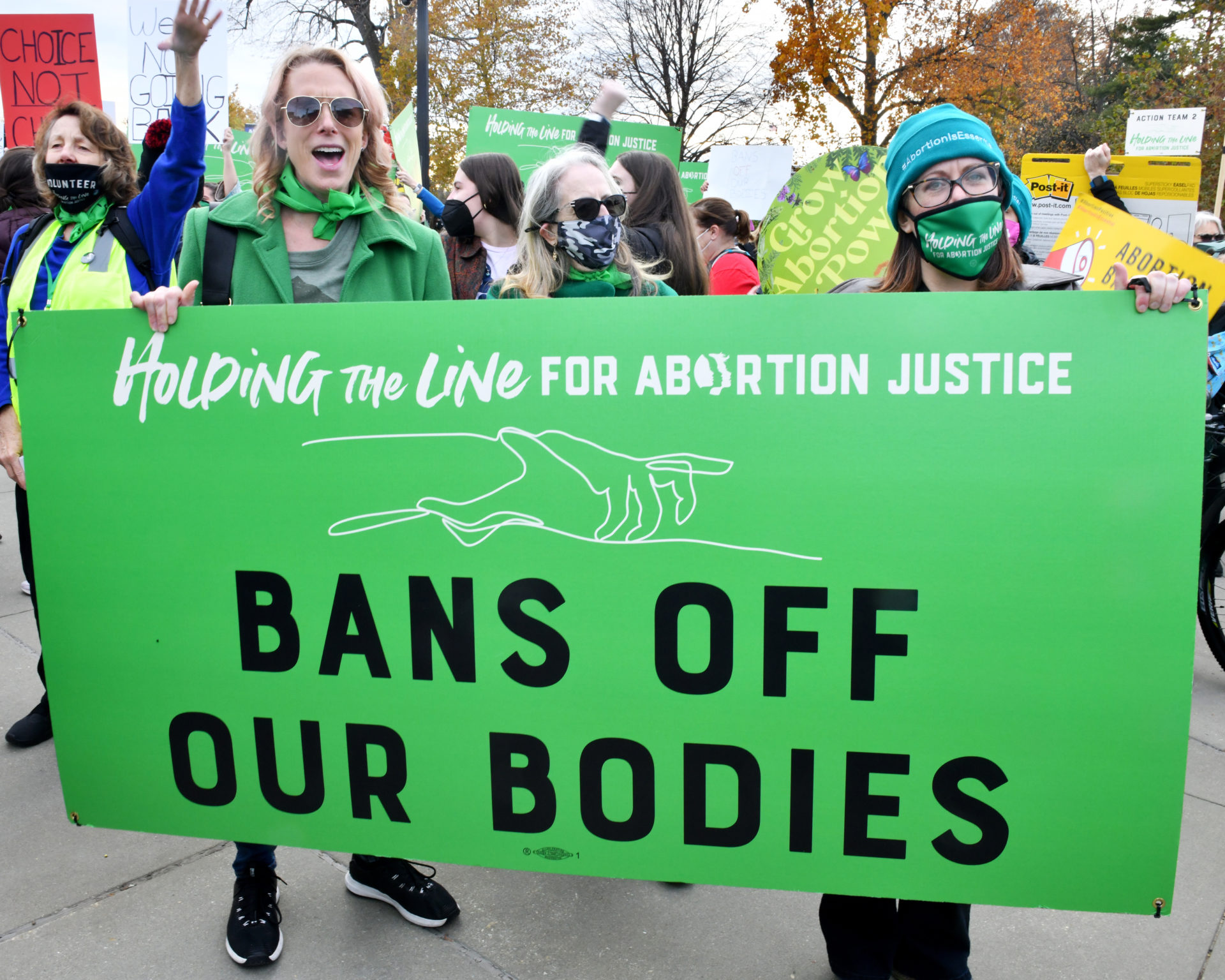 Participants at the Hold the Line for Abortion Justice rally at the U.S. Supreme Court