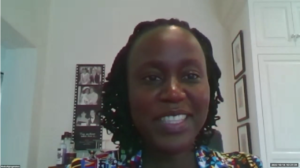 screen capture of Monica Nyiraguhabwa giving Zoom presentation