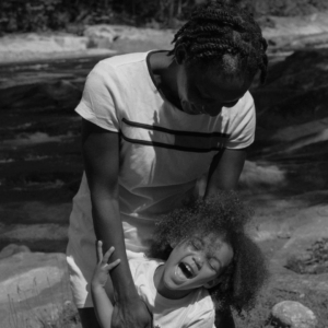 FloryAnne with Florence at Brown Mountain Beach in North Carolina
