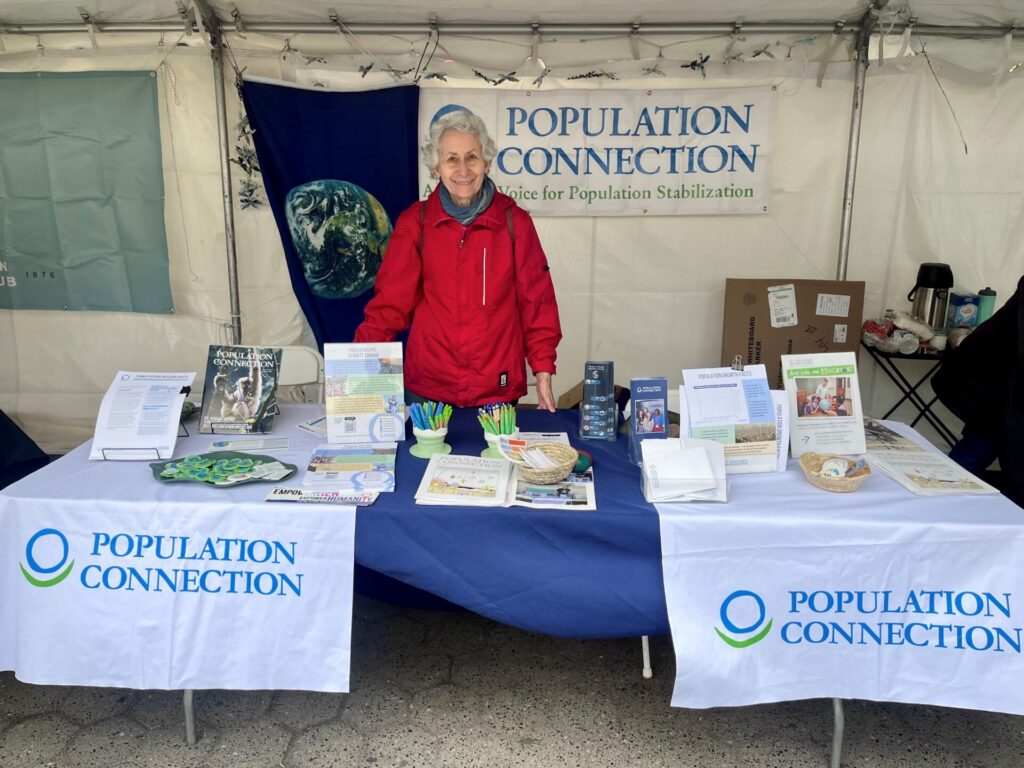 Lead volunteer Paula at NYC's Earth Day event in Union Square