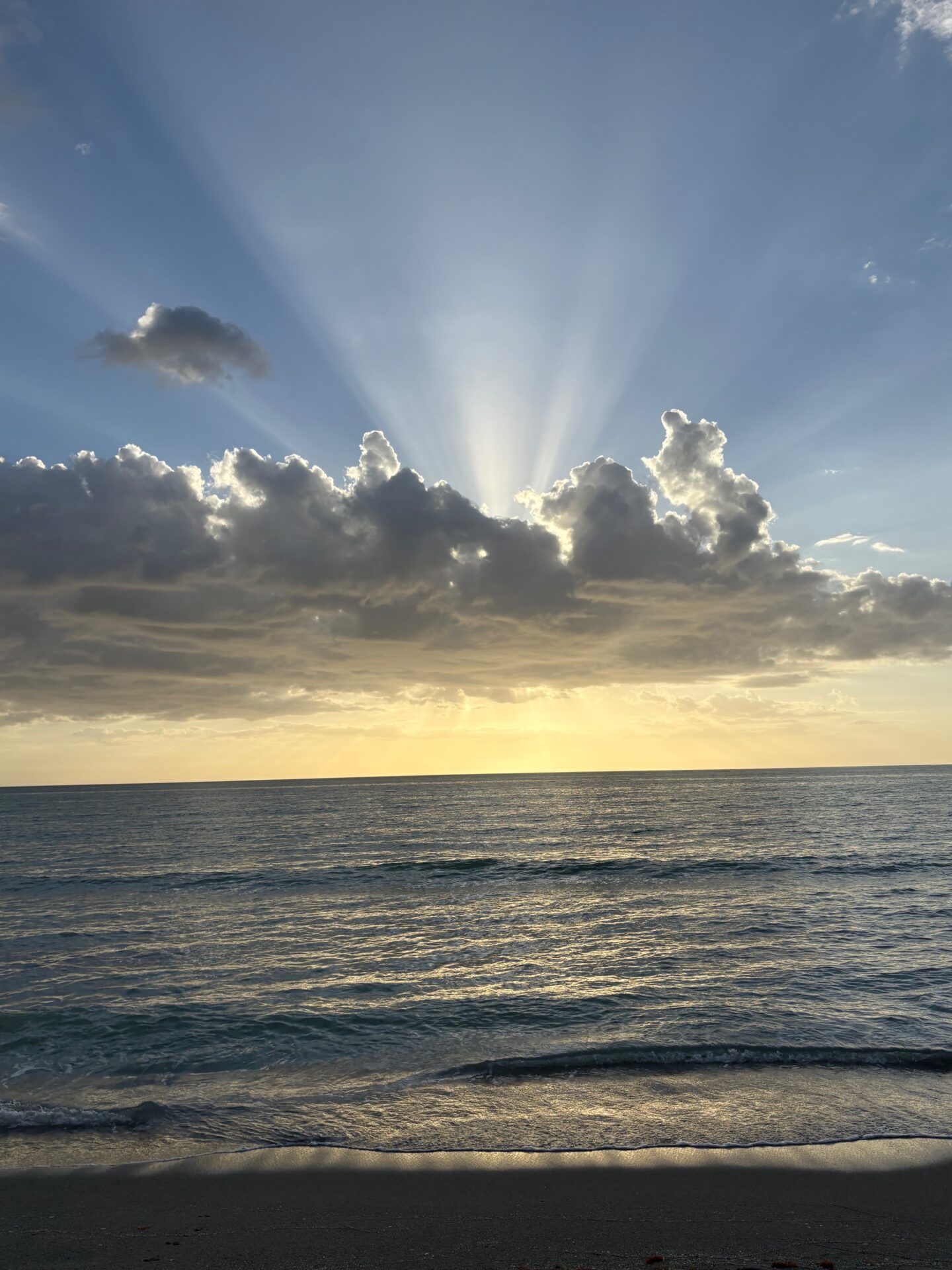 The sun's rays prior to the incoming storm over the Gulf of Mexico. Submitted by: Catherine Knoop