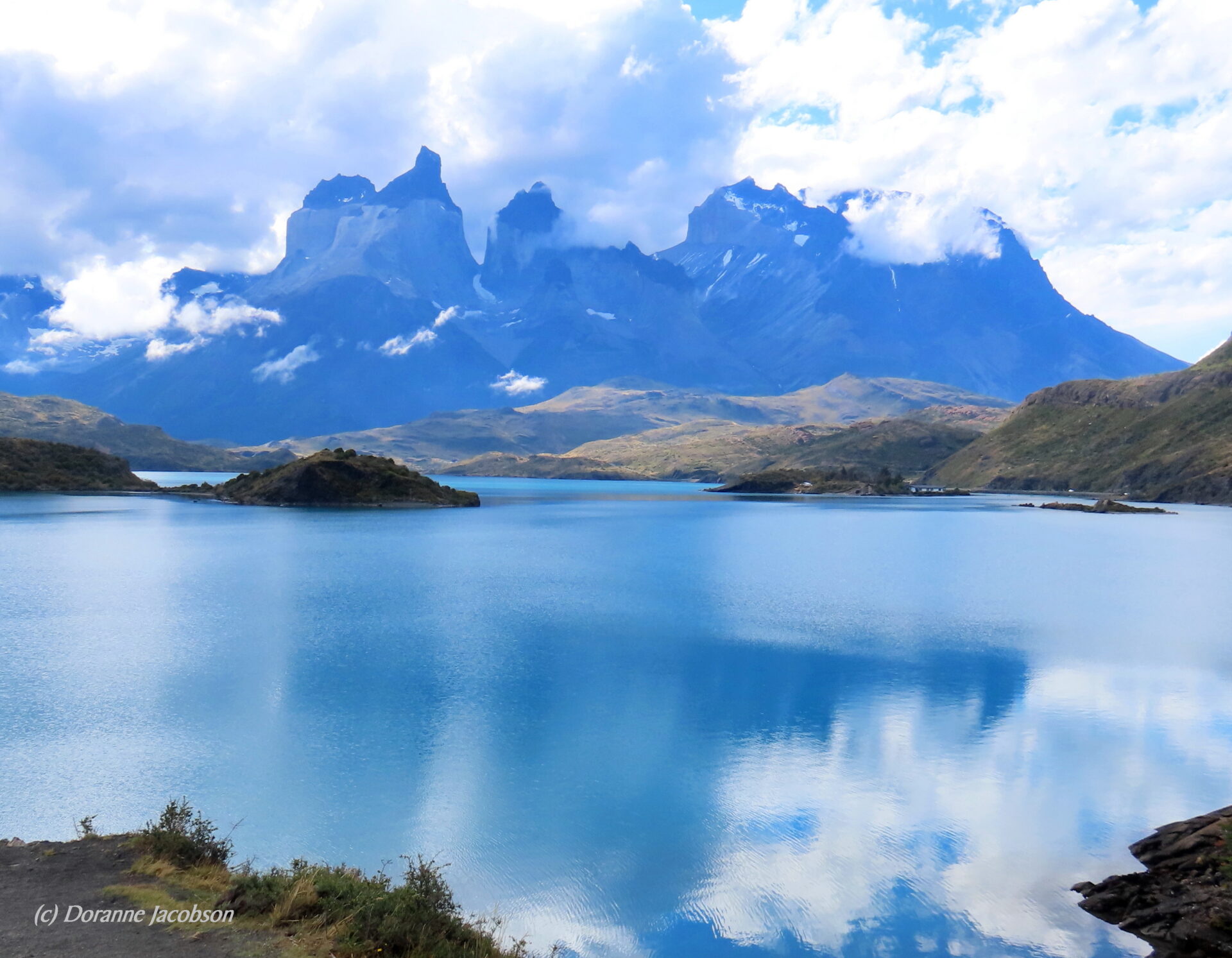 Cuernos del Paine peaks are reflected in a lake at Torres del Paine. Submitted by: Doranne Jacobson