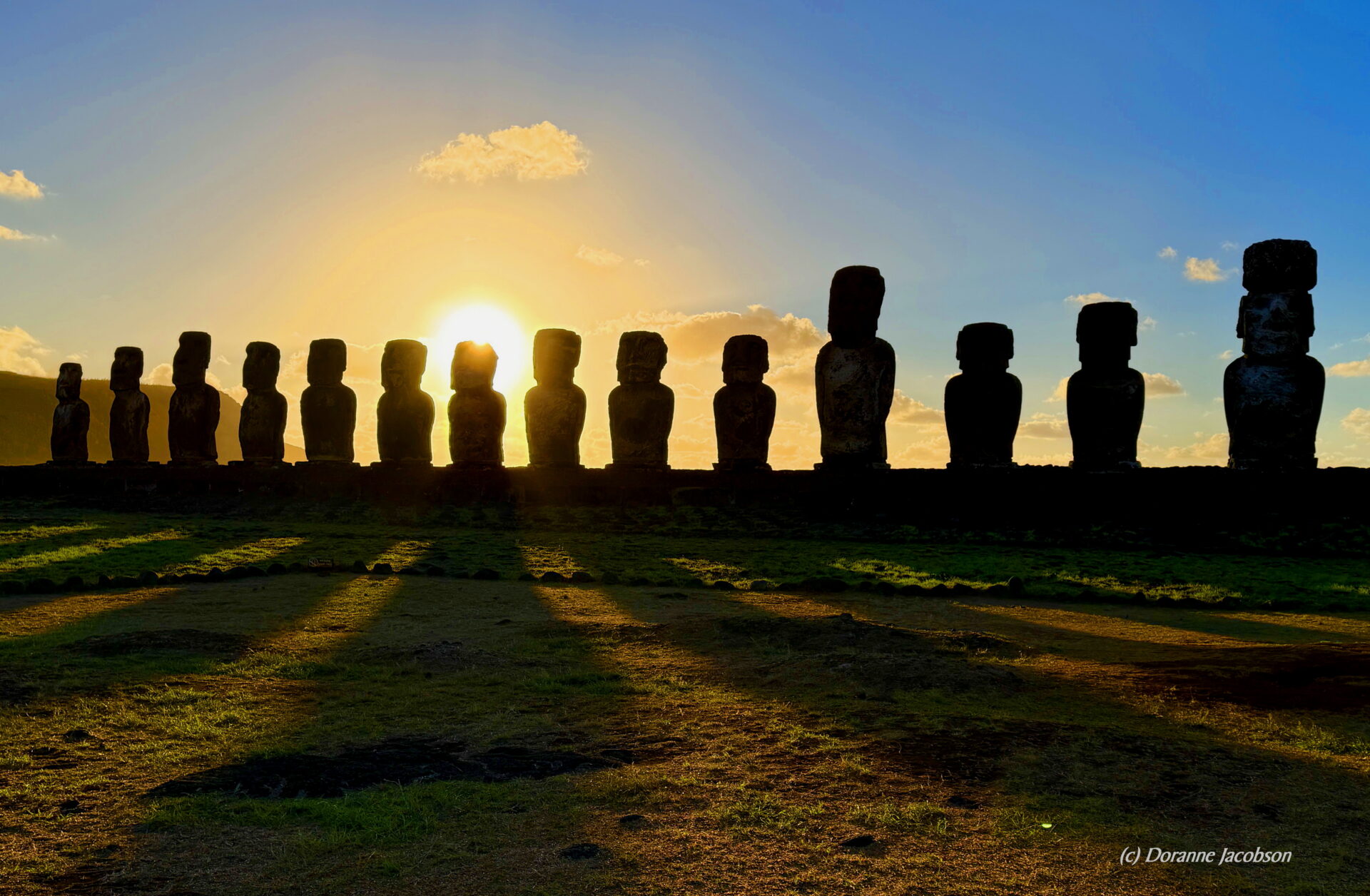 Dawn light on the ancient statues at Ahu Tongariki, Rapa Nui (Easter Island), Chile. Submitted by: Doranne Jacobson